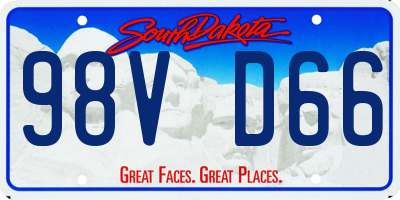 SD license plate 98VD66