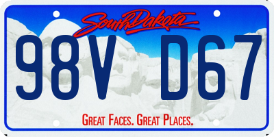 SD license plate 98VD67