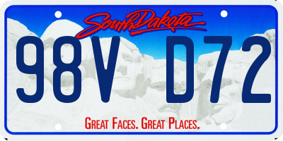 SD license plate 98VD72