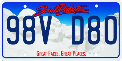 SD license plate 98VD80