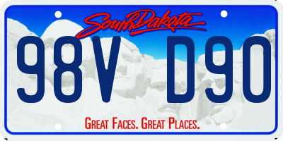 SD license plate 98VD90