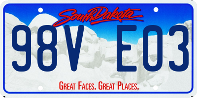 SD license plate 98VE03