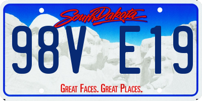 SD license plate 98VE19