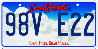 SD license plate 98VE22