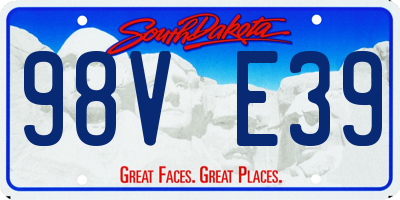 SD license plate 98VE39