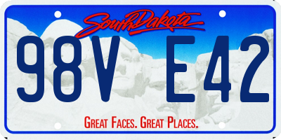 SD license plate 98VE42