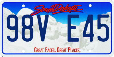 SD license plate 98VE45