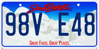 SD license plate 98VE48