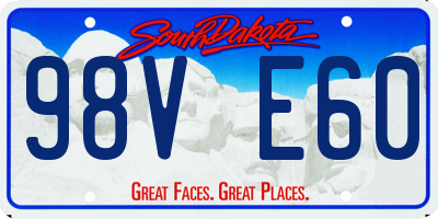 SD license plate 98VE60
