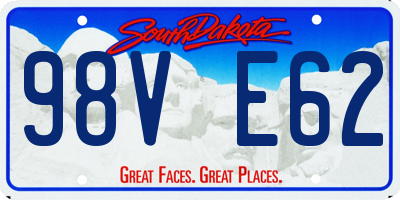 SD license plate 98VE62
