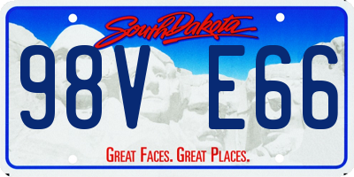 SD license plate 98VE66