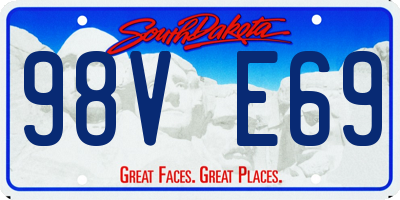 SD license plate 98VE69