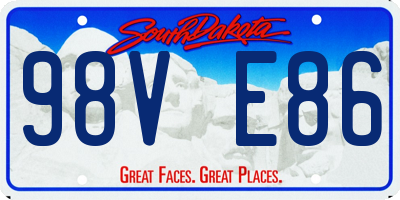 SD license plate 98VE86