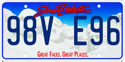 SD license plate 98VE96