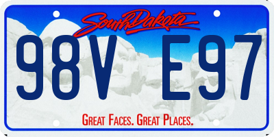 SD license plate 98VE97