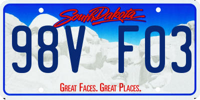 SD license plate 98VF03