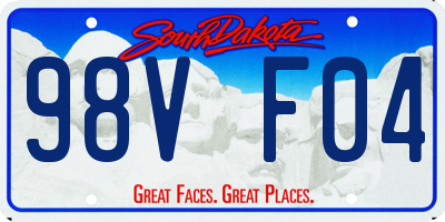 SD license plate 98VF04