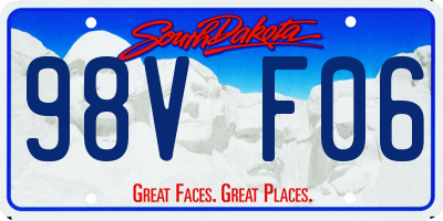 SD license plate 98VF06