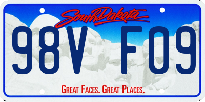 SD license plate 98VF09