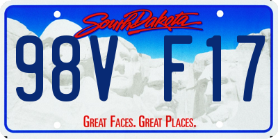 SD license plate 98VF17