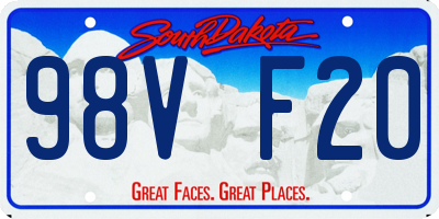 SD license plate 98VF20