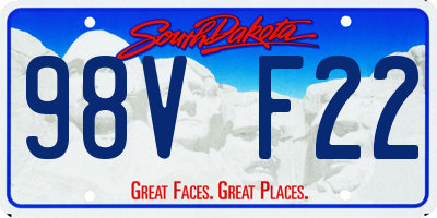SD license plate 98VF22