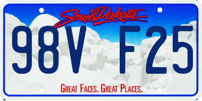 SD license plate 98VF25