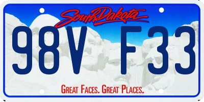 SD license plate 98VF33