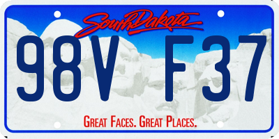 SD license plate 98VF37