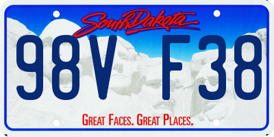 SD license plate 98VF38