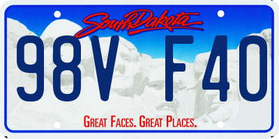 SD license plate 98VF40