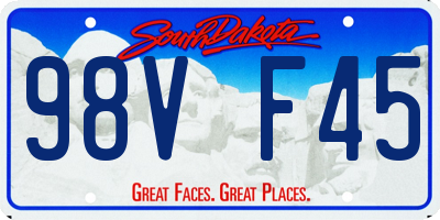 SD license plate 98VF45