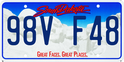 SD license plate 98VF48