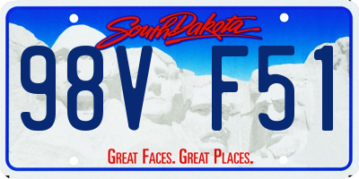 SD license plate 98VF51