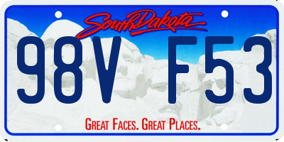 SD license plate 98VF53