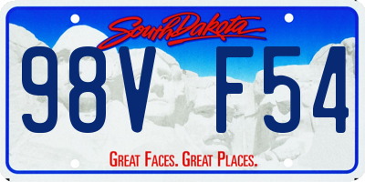 SD license plate 98VF54