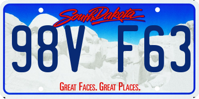 SD license plate 98VF63