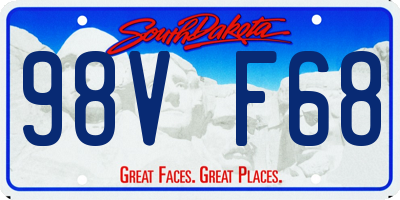 SD license plate 98VF68