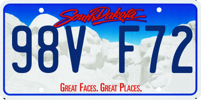 SD license plate 98VF72
