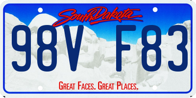 SD license plate 98VF83