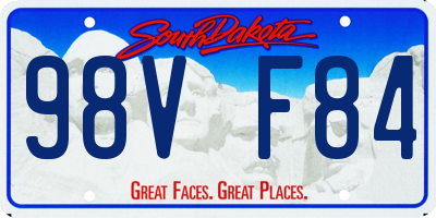 SD license plate 98VF84