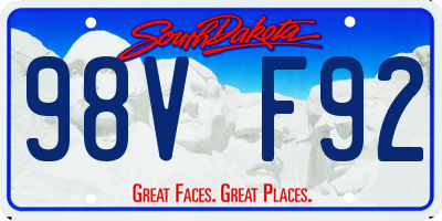SD license plate 98VF92