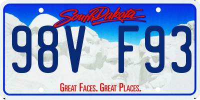 SD license plate 98VF93