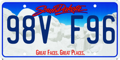SD license plate 98VF96
