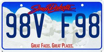 SD license plate 98VF98