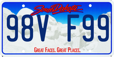 SD license plate 98VF99