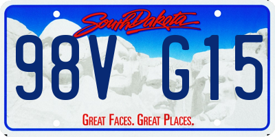 SD license plate 98VG15