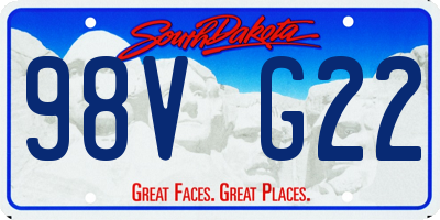 SD license plate 98VG22