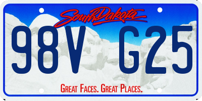 SD license plate 98VG25