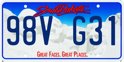 SD license plate 98VG31